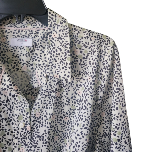 UNTUCKIT For Her/Phoebe Floral Print/ Wms Long Sleeve/Button Shirt Medi Dress/14 - Picture 3 of 10
